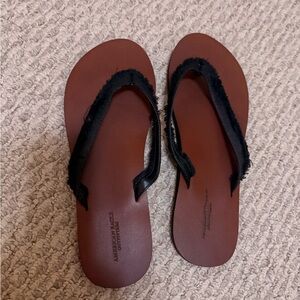 American Eagle Outfitters Black and Brown Slippers